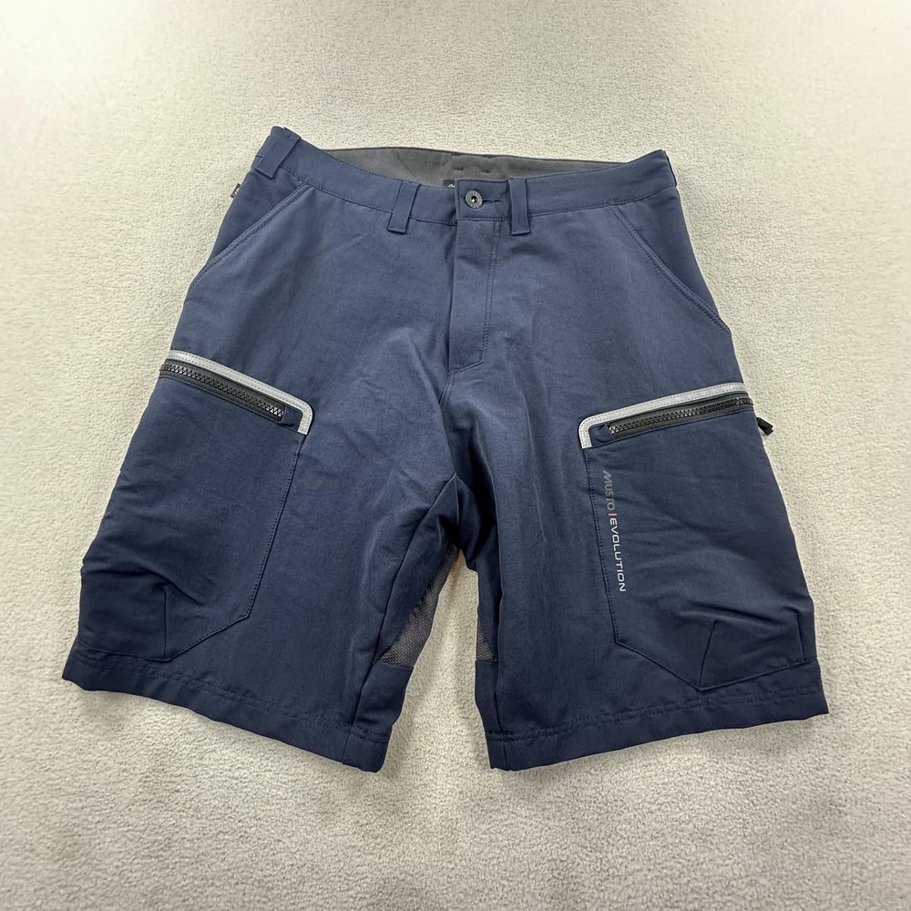 Musto Evolution Cargo Shorts Mens 30 Blue 8" UPF 50 Sailing Stretch Nautical